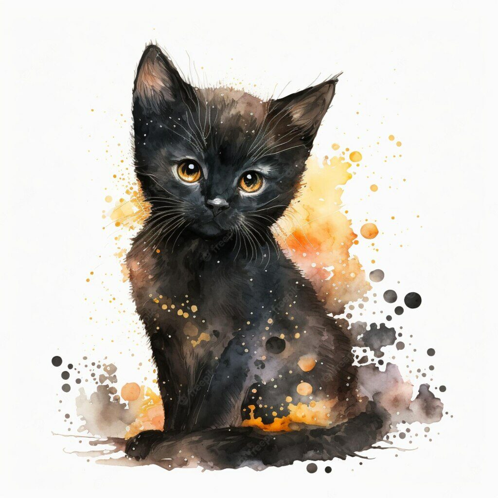 кіт акварель